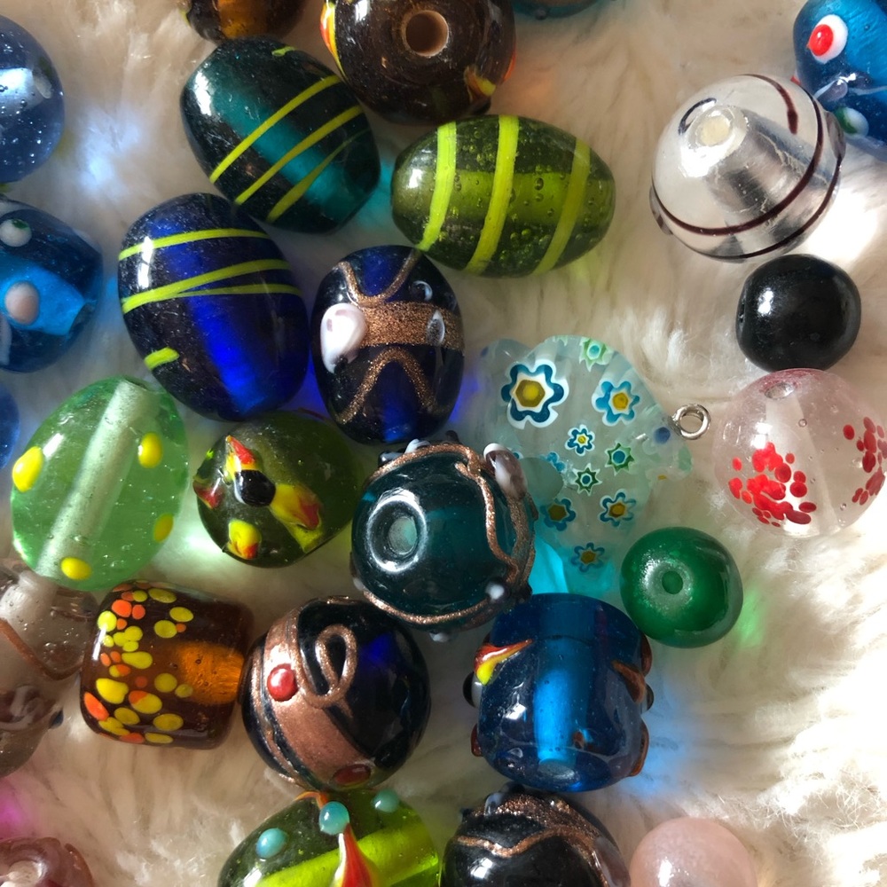 50 Piece Colorful Craft Lampwork Murano Bead Mix for Jewelry Making - Picture 5 of 5